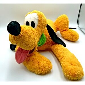 Disney Parks Jumbo 20' Pluto World Pluto Plush Green Collar Official Merchandise